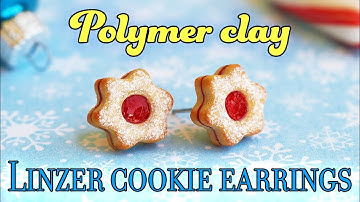 DIY Polymer Clay Linzer cookie Earrings. Polymer clay Earrings Tutorial