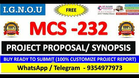 🚀 IGNOU MCS 232 Project & Synopsis (Soft and Hardcopy) with 100% Plagirism Free | Approval Gurantee📚