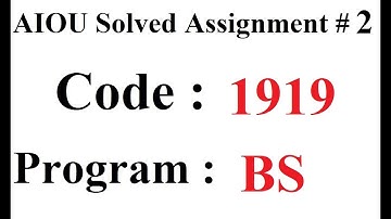 AIOU Code 1919 Solved Assignment No 2 Autumn 2023 | Baloch Academy