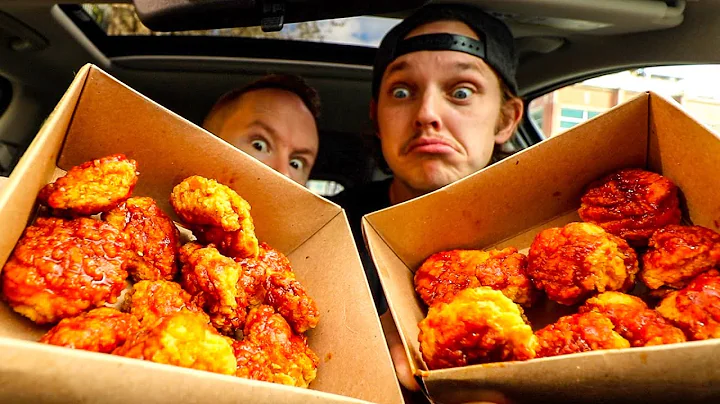 We each ordered Bonchon's 10-Piece Spicy Boneless ...