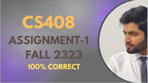 CS408 Assignment 1 Solution Fall 2023 By Soban