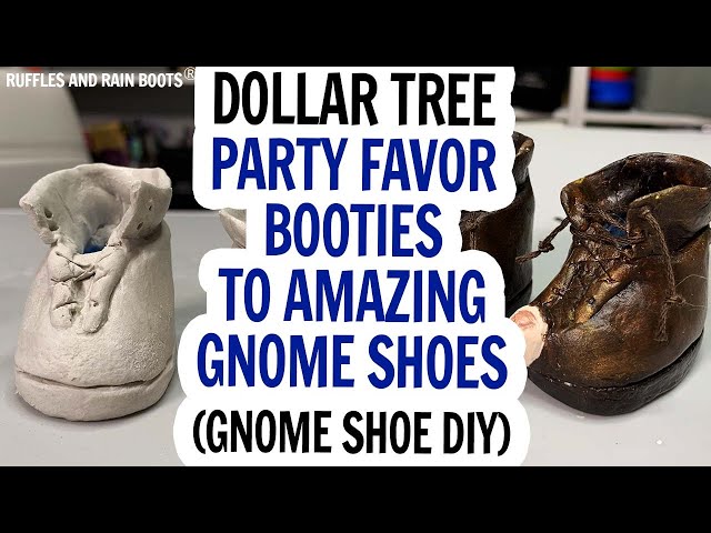 Gnome Shoes / Gnome Boots / Dollar Tree Booties / Leather Gnome Boots / DIY  Gnome / Easy Gnome DIY 