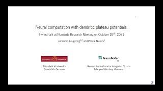 Neural Computation with Dendritic Plateau Potentials - 18 October, 2021