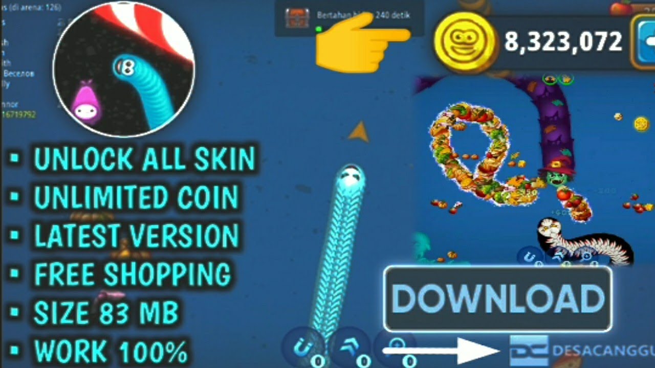 Worm Zone Io Mod Apk Cacing Mata Satu Tidak Doyan