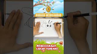 Menggambar Lebah Terbang Menghisap Bunga #shorts #shortvideo #tutorial #menggambar #lebah #madu
