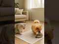 Cat Reads Seriously, Puppy Does Something Else!🐱#shorts #बिल्ली #고양이 #gatos