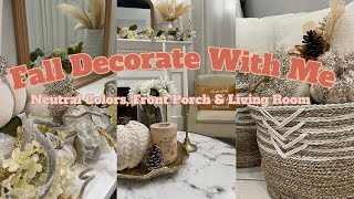 FALL DECORATE WITH ME 2023 I NEUTRAL FALL DECOR | EASY AND SIMPLE FALL DECORATING IDEAS 🍁🌾🤎