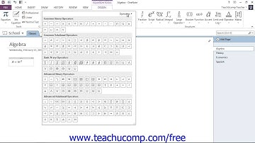 OneNote 2013 Tutorial Adding Mathematical Equations Microsoft Training Lesson 3.10