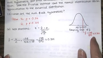 Problem 8.2.18 - Test a claim about a proportion, P value method, two tailed test, normal approx.