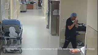 Surveillance footage of Raynaldo Ortiz allegedly placing IV bags into a bag warmer released