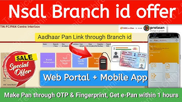 Nsdl Branch id offer | Aadhaar Pan Link through Branch id