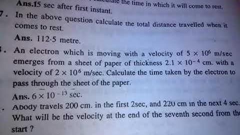 An electron which is moving with a velocity of 5×10^6 m/sec emerges from a sheet of paper of thick.