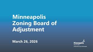 March 26, 2026 Zoning Board of Adjustment