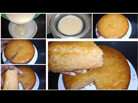 Eggless basic sponge vanilla cake recipe without oven/how to make ...
