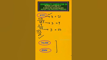 Divisibility check for 29 || Quick Revision || Interesting Rule || learn in a minute
