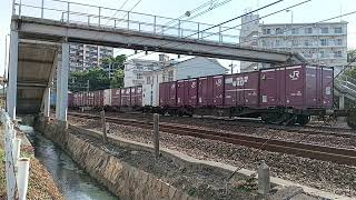 1065列車59時間遅れJR貨物桃太郎EF210−312押し桃🍑片目🎵