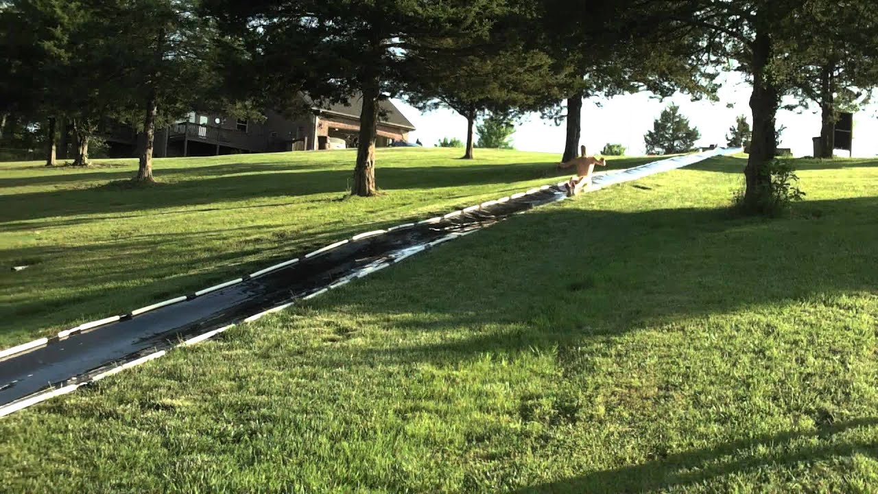 Homemade Water Slide YouTube Homemade Water Slide YouTube