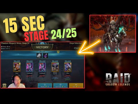 15 Secs Stage 24/25 Shogun's Grove | Low Spending Friendly Team | RAID SHADOW LEGENDS