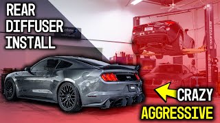 AGGRESSIVE REAR DIFFUSER INSTALL on MUSTANG GT!