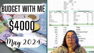 May 2024 $4000 Monthly Budget | Real Numbers + Digital Budget | All Income \& Expenses