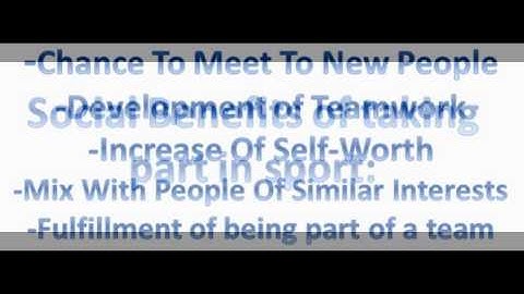 PE GCSE #1 : Basics and Benefits of Taking Part In Sport