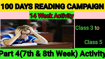 100 DAYS READING CAMPAIGN- 7th & 8th Week Activity