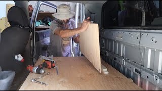 Truck Camping: Backseat Platform Phase 2  Securing the fridge and building more storage