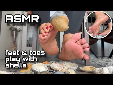 ASMR feet meet shells, very crunchy
