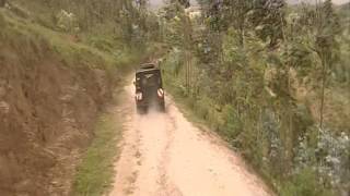 Rwanda - Driving down a dusty track - 2002
