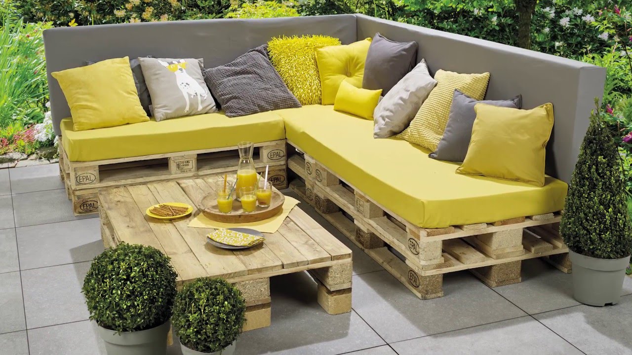 Banc lounge et table en palettes etape par étape pour les ...