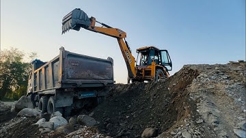 Loading Gravel In Hyva Truck | JCB Backhoe 3DX Machine Video @droneplanet2040