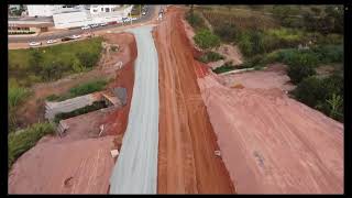 Drone mostra a obra da nova entrada/saída (terceiro acesso) em Águas Claras - EPTG  20