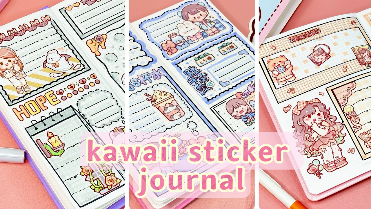stickers journaling 🤍🤍cute kawaii sticker🌈 Immersive ASMR bullet journal
