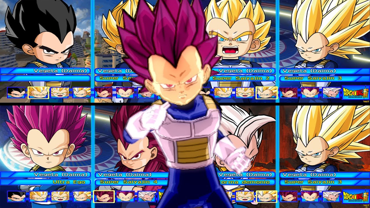 VEGETA DAIMA TODAS AS TRANSFORMAÇÕES No Tenkaichi 3