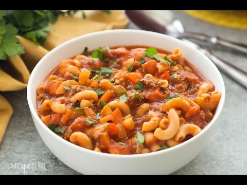 Beef and Tomato Macaroni Soup Recipe