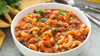 Beef and Tomato Macaroni Soup Recipe