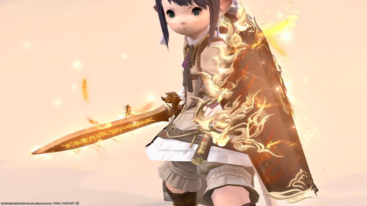 朱雀の羽根が舞い散る光るナイト武器 朱雀直剣 大盾 輝 Final Fantasy Xiv Youtube