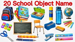 20 School Object Name English and Hindi | 20 Classroom Object Name | Kids Learning Video #kidsvideo