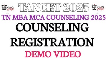 TANCET 2025 || HOW TO APPLY COUNSELING || ONLINE REGISTRATION FORM || DEMO VIDEO || @talkingtamila