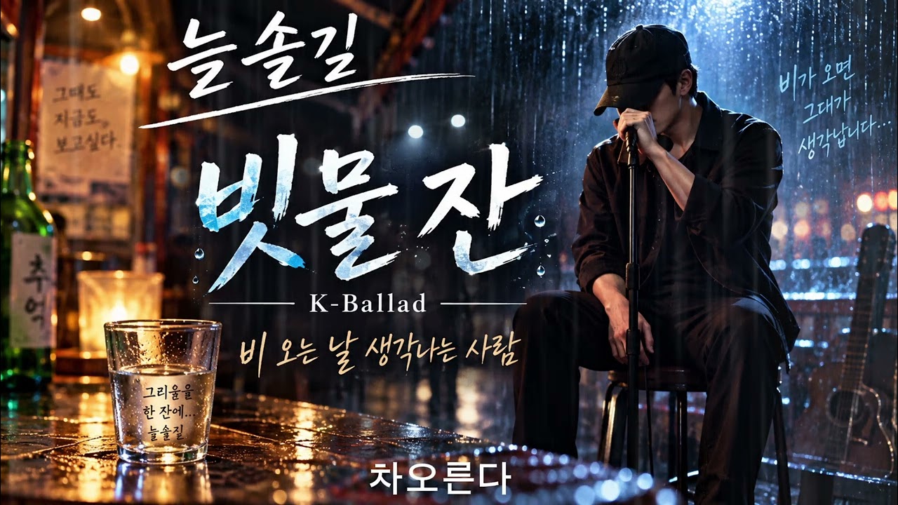 빗물 잔 | 비 오는 날 생각나는 사람 | 7080 감성 발라드 | 늘솔길