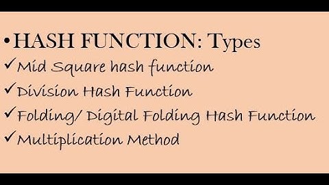 Hash Function Types #hashing #datastructures