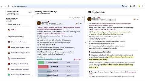 [UPSC MCQ #3566] DNA analysis of skeletal remains Rakhigarhi  #upscsyllabus #upscprelims #gkcrunch