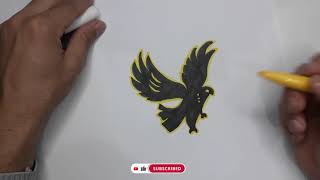 رسم نسر | رسم نسر الأهلى فى دقيقه بسهوله