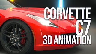Realistic Corvette C7 animation