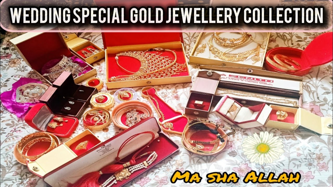 Wedding special Gold jewellery collection/ Ma sha Allah keh dejeyea dosto ....Papa mummy ne dea ..