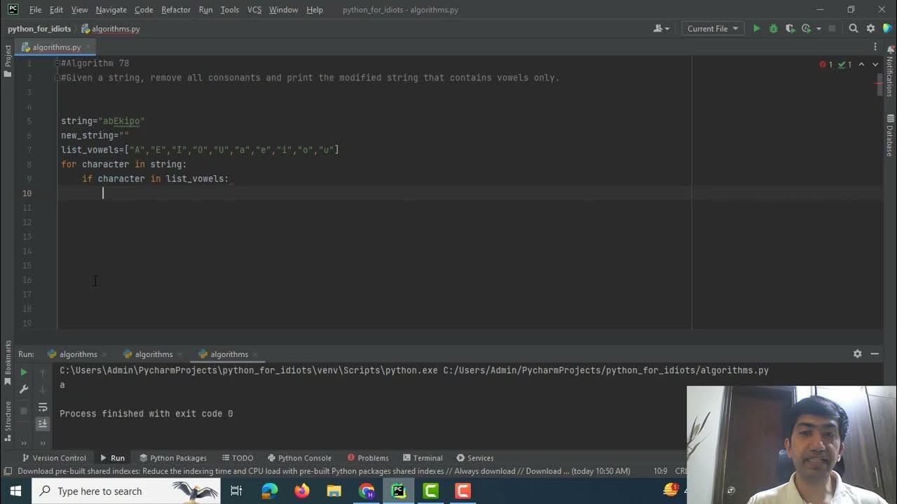 Python Algorithm: Remove Consonants and Print Vowels Only-GeeksforGeeks ...