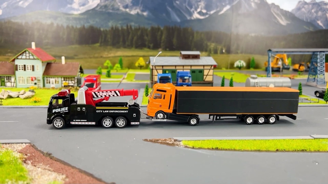 Realistic Truck Accident and Rescue in My 1/64 Mini City Diorama