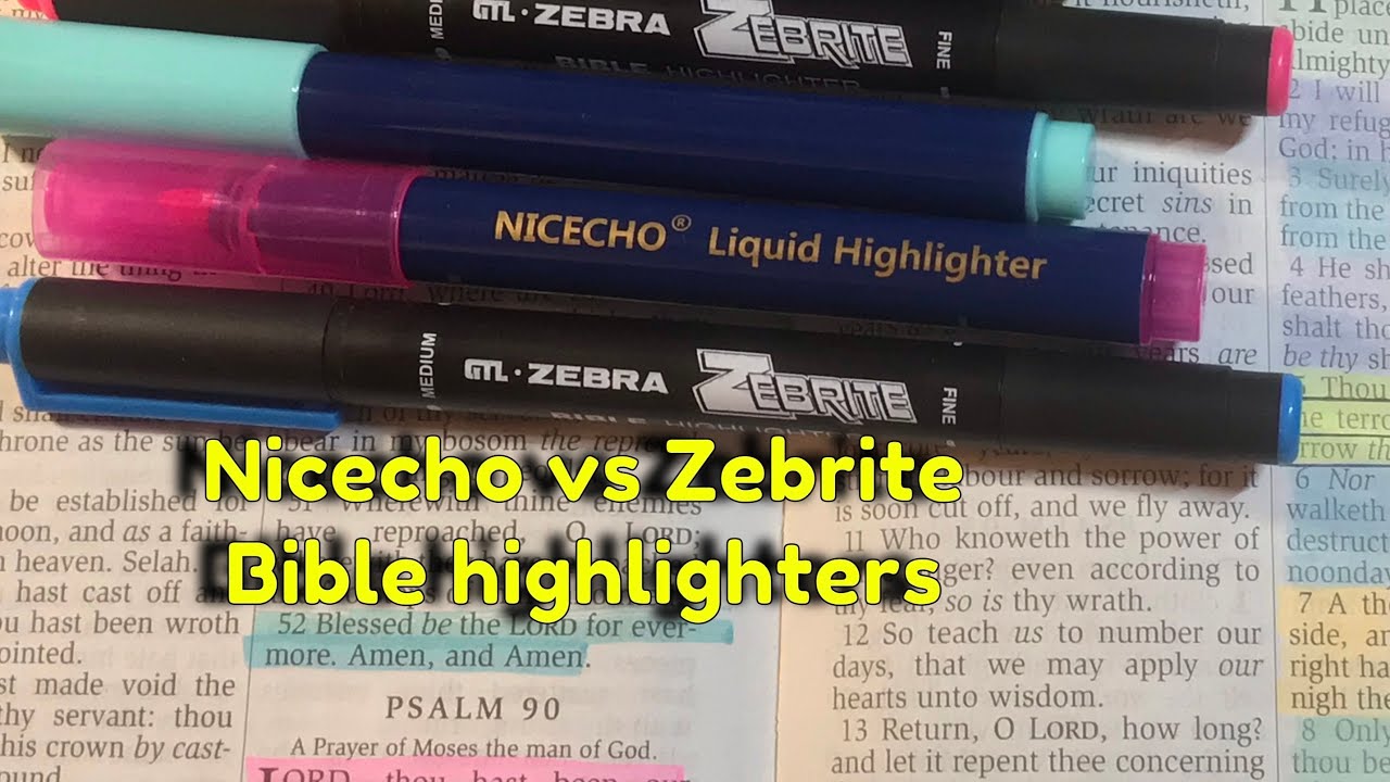 Bible highlighter For thin Bible paper zebrite vs nicecho YouTube