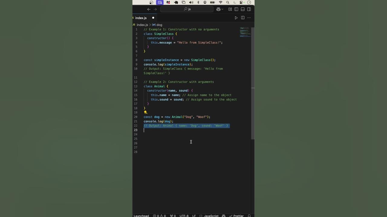 JavaScript Class Constructor Method Explained With Examples - YouTube