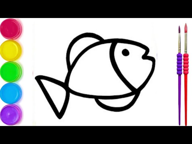Premium Photo | Children's drawing of golden fish